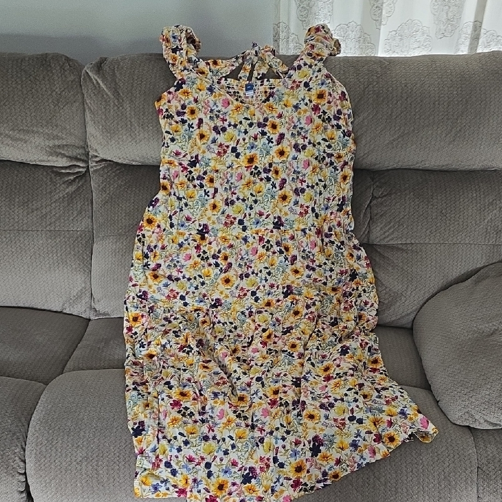 Old Navy Kids Floral Dress - Yellow, Purple, White